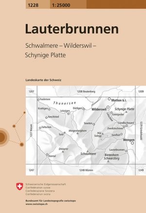 topografische wandelkaart CH-1228  Lauterbrunnen [2024] 9783302012285  Bundesamt / Swisstopo LKS 1:25.000 Berner Oberland  Wandelkaarten Berner Oberland