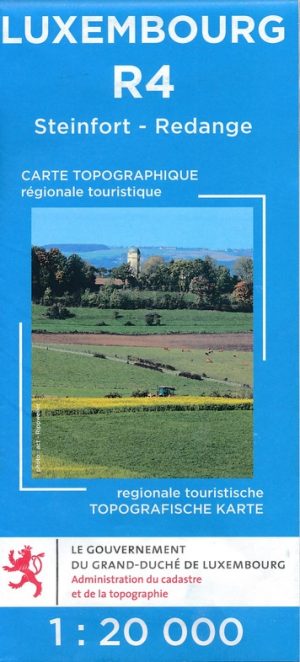 wandelkaart Luxemburg R04:  Steinfort - Redange 1:20.000 R4 wandelkaart LUXR04  Le Gouvernement du Grand-Duché   Wandelkaarten Luxemburg