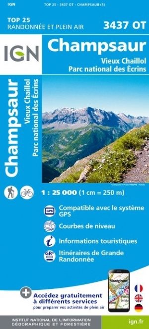wandelkaart 3437OT Champsaur, Vieux Chaillol 1:25.000 9782758543275  IGN IGN 25 Franse Alpen/ zuidhelft  Wandelkaarten Écrins, Queyras, Hautes Alpes