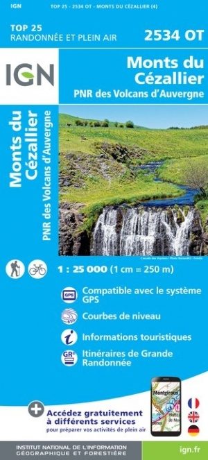 wandelkaart 2534OT Monts du Cézallier 1:25.000 9782758545378  IGN IGN 25 Auvergne  Wandelkaarten Auvergne