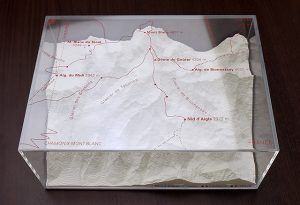 Mont Blanc - reliëfmaquette op schaal 1:75.000 MONTBLANC  Reliorama   Wandkaarten Mont Blanc, Chamonix, Haute-Savoie
