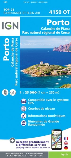 wandelkaart 4150OT Porto, Calanche du Piana 1:25.000 9782758546764  IGN IGN 25 Corsica  Wandelkaarten Corsica