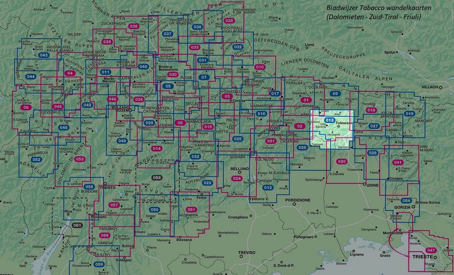 TAB-013 Prealpi Carniche - Val Tagliamento | Tabacco wandelkaart 9788883150135 Tabacco Tabacco 1:25.000 Wandelkaarten Veneto, Friuli TAB-013 Prealpi Carniche - Val Tagliamento | Tabacco wandelkaart 9788883150135 Tabacco Tabacco 1:25.000 Wandelkaarten Veneto, Friuli