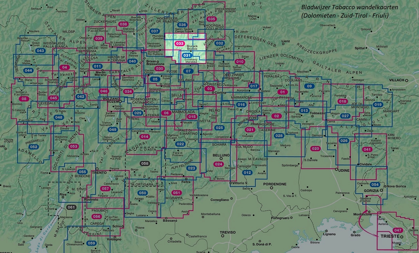 TAB-033 Brunico/Bruneck Pustertal | Tabacco wandelkaart 9788883150333 Tabacco Tabacco 1:25.000 Wandelkaarten Zuid-Tirol, Dolomieten TAB-033 Brunico/Bruneck Pustertal | Tabacco wandelkaart 9788883150333 Tabacco Tabacco 1:25.000 Wandelkaarten Zuid-Tirol, Dolomieten
