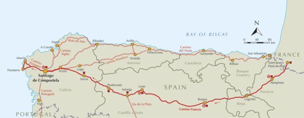 wandelgids Camino de Santiago: Camino Frances 9781786310040 Sandy Brown Cicerone Press   Meerdaagse wandelroutes, Santiago de Compostela, Wandelgidsen Santiago de Compostela, de Spaanse routes