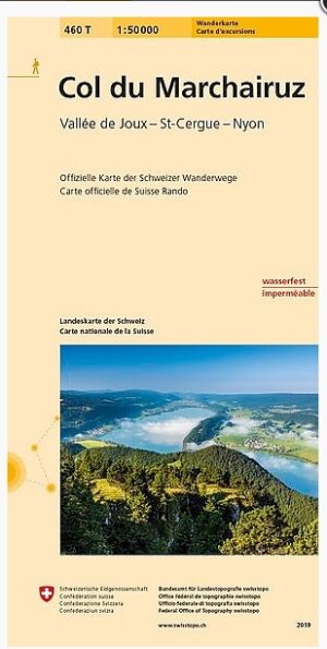 topografische wandelkaart 460T Col du Marchairuz / Vallée de Joux-St-Cergue-Nyon 9783302304601  Bundesamt / Swisstopo T-serie 1:50.000  Wandelkaarten Jura, Genève, Vaud