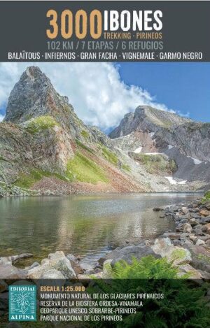 wandelkaart Ibones 3000 | 1:25.000 9788480907910  Editorial Alpina   Meerdaagse wandelroutes, Wandelkaarten Franse Pyreneeën, Spaanse Pyreneeën