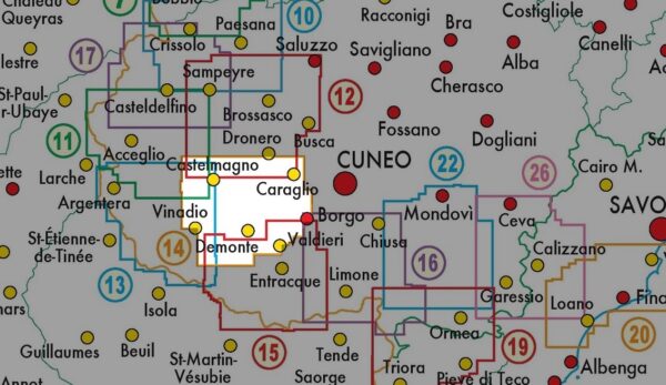 FRA-14  Valle Grana | wandelkaart 1:25.000 9788897465102  Fraternali Editore Fraternali 1:25.000  Wandelkaarten Turijn, Piemonte