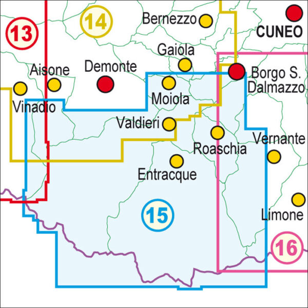 FRA-15  Valle Gesso | wandelkaart 1:25.000 9788897465119  Fraternali Editore Fraternali 1:25.000  Wandelkaarten Turijn, Piemonte