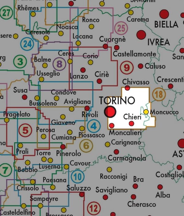 FRA-18  Collina di Torino | wandelkaart 1:25.000 9788897465164  Fraternali Editore Fraternali 1:25.000  Wandelkaarten Turijn, Piemonte