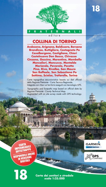 FRA-18  Collina di Torino | wandelkaart 1:25.000 9788897465164  Fraternali Editore Fraternali 1:25.000  Wandelkaarten Turijn, Piemonte
