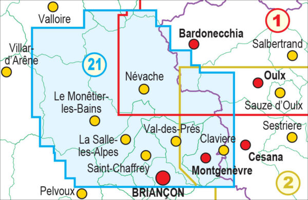 FRA-21 Briançon - Vallée de la Guisane - Vallée de la Clarée | wandelkaart 1:25.000 9788897465232  Fraternali Editore Fraternali 1:25.000  Wandelkaarten Écrins, Queyras, Hautes Alpes