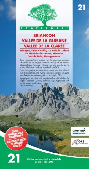 FRA-21 Briançon - Vallée de la Guisane - Vallée de la Clarée | wandelkaart 1:25.000 9788897465232  Fraternali Editore Fraternali 1:25.000  Wandelkaarten Écrins, Queyras, Hautes Alpes