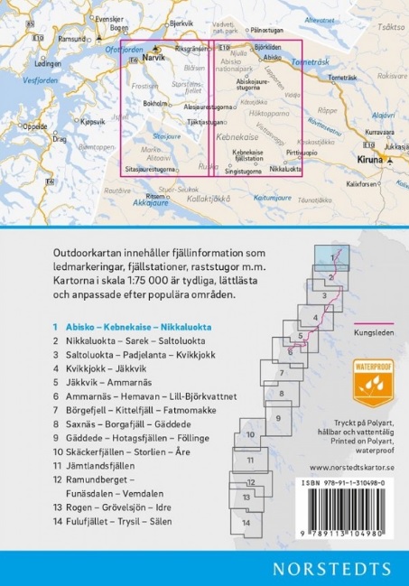 OK-01 Abisko, Kebnekaise, Nikkaluokta 1:75.000 9789113104980 Norstedts Outdoorkartan (Fjällkartan) Wandelkaarten Zweeds-Lapland (Norrbottens Län) OK-01 Abisko, Kebnekaise, Nikkaluokta 1:75.000 9789113104980 Norstedts Outdoorkartan (Fjällkartan) Wandelkaarten Zweeds-Lapland (Norrbottens Län)