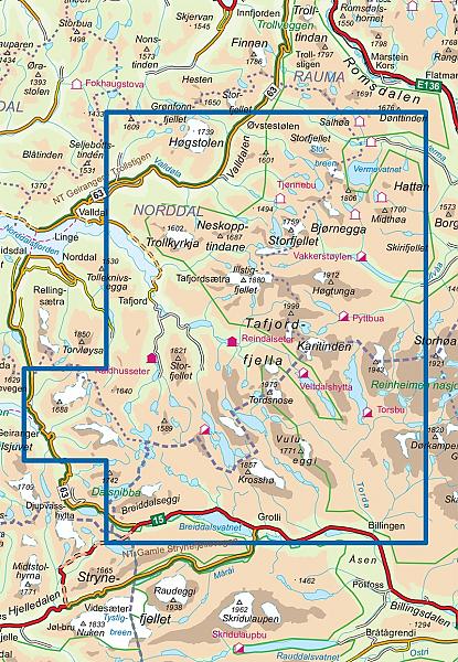 DNT-2533 Tafjordfjella | topografische wandelkaart 1:50.000 7046660025338 Nordeca Turkart Norge 1:50.000 Wandelkaarten Midden-Noorwegen DNT-2533 Tafjordfjella | topografische wandelkaart 1:50.000 7046660025338 Nordeca Turkart Norge 1:50.000 Wandelkaarten Midden-Noorwegen