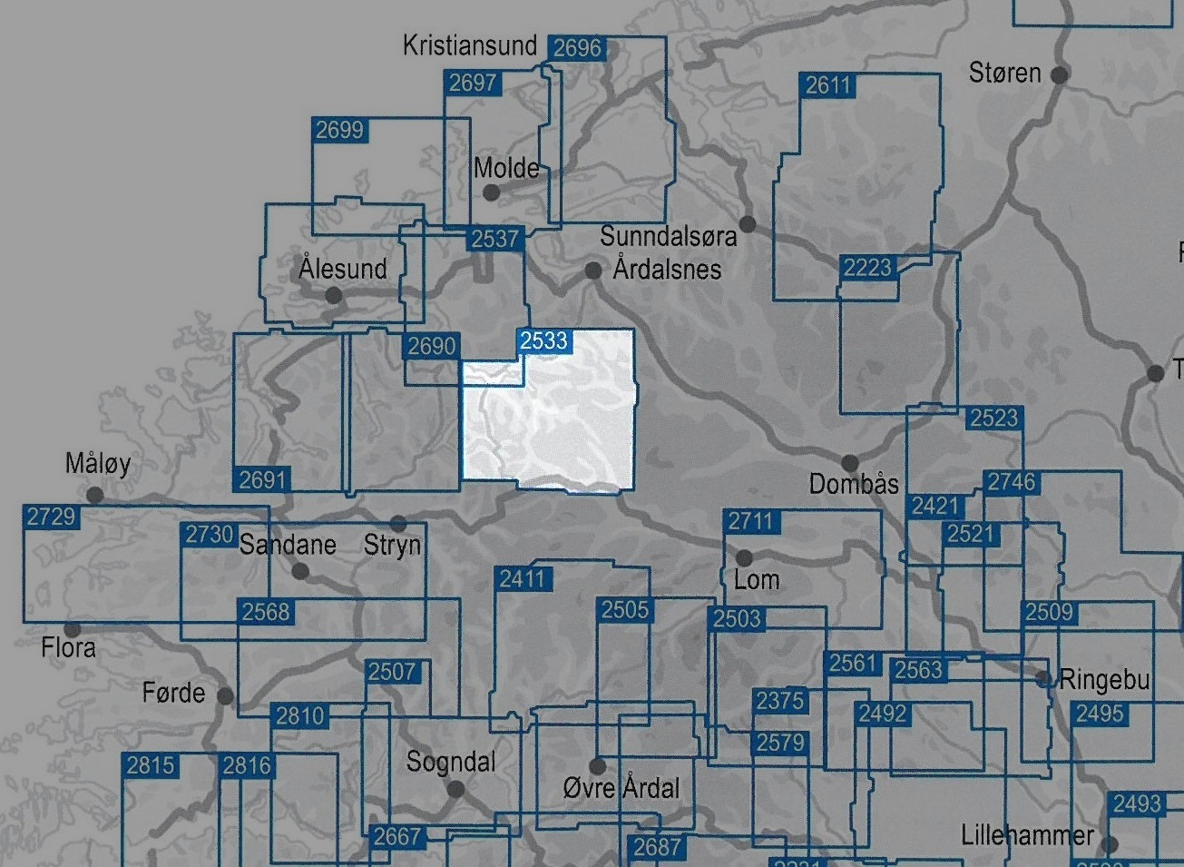 DNT-2533 Tafjordfjella | topografische wandelkaart 1:50.000 7046660025338 Nordeca Turkart Norge 1:50.000 Wandelkaarten Midden-Noorwegen DNT-2533 Tafjordfjella | topografische wandelkaart 1:50.000 7046660025338 Nordeca Turkart Norge 1:50.000 Wandelkaarten Midden-Noorwegen