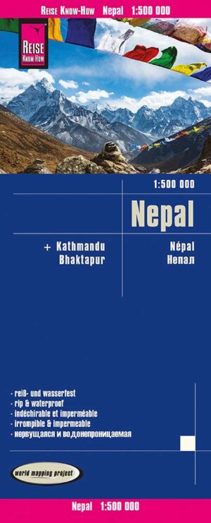 Nepal landkaart, wegenkaart 1:500.000 9783831774395  Reise Know-How Verlag WMP, World Mapping Project  Landkaarten en wegenkaarten Nepal