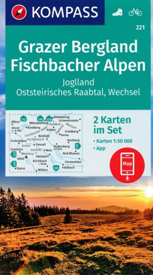 Kompass wandelkaart KP-221 Grazer Bergland 1:50.000 * 9783990447543  Kompass Wandelkaarten Kompass Oostenrijk  Wandelkaarten Salzburger Land & Stiermarken