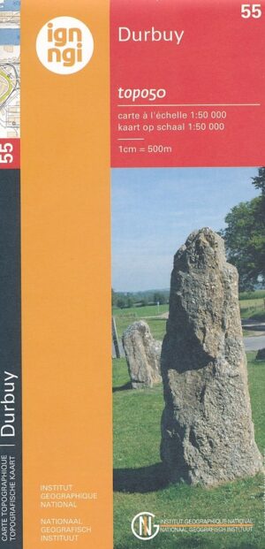 NGI-55   Durbuy (topografische kaart 1:50.000) 9789462352506  Nationaal Geografisch Instituut NGI Wallonië 1:50.000  Wandelkaarten Wallonië (Ardennen)