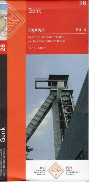 NGI-26  Genk (topografische kaart 1:50.000) 9789462353930  Nationaal Geografisch Instituut NGI Vlaanderen  Wandelkaarten Antwerpen & oostelijk Vlaanderen