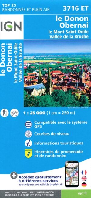 wandelkaart 3716ET  Le Donon, Obernai 1:25.000 9782758550471  IGN IGN 25 Vogezen  Wandelkaarten Vogezen