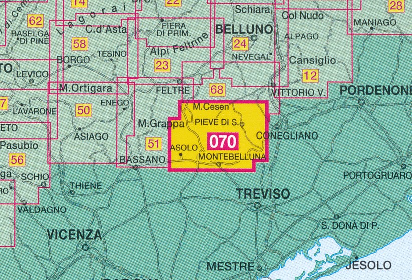 TAB-070 Il Montello, Montebelluna | Tabacco wandelkaart 9788883151194 Tabacco Tabacco 1:25.000 Wandelkaarten Veneto, Friuli TAB-070 Il Montello, Montebelluna | Tabacco wandelkaart 9788883151194 Tabacco Tabacco 1:25.000 Wandelkaarten Veneto, Friuli