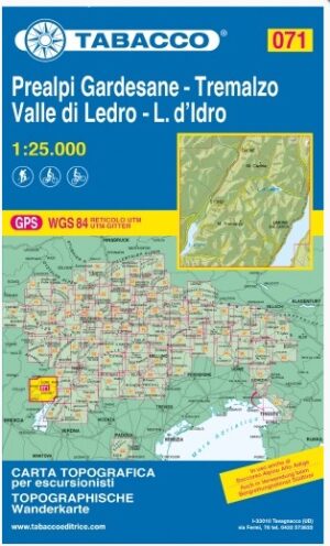 TAB-071 Prealpi Gardesane, Valle di Ledro | Tabacco wandelkaart 9788883151217  Tabacco Tabacco 1:25.000  Wandelkaarten Gardameer