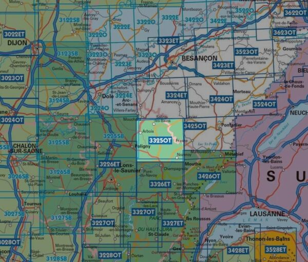 wandelkaart 3325OT Arbois 1:25.000 9782758545545  IGN IGN 25 Jura (F)  Wandelkaarten Franse Jura