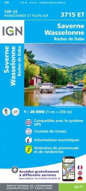wandelkaart 3715ET Saverne, Wasselonne, Rocher de Dabo 1:25.000 9782758550457  IGN IGN 25 Vogezen  Wandelkaarten Vogezen