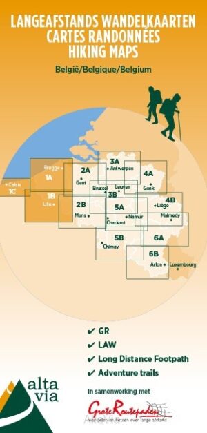 wandelkaart Alta Via 1 West-Vlaanderen en Pas de Calais 1:85.000 9789082844344  Alta Via GR-Wandelkaarten België  Meerdaagse wandelroutes, Wandelkaarten Gent, Brugge & westelijk Vlaanderen