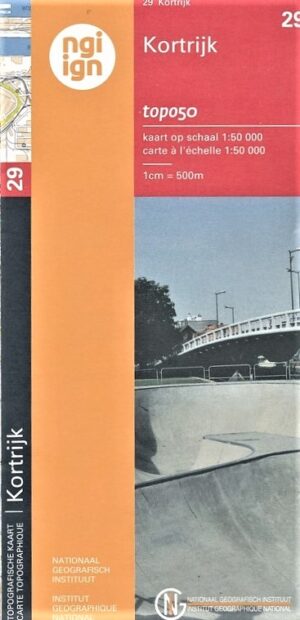 NGI-29  Kortrijk (topografische kaart 1:50.000) 9789462353237  Nationaal Geografisch Instituut NGI Vlaanderen  Wandelkaarten Gent, Brugge & westelijk Vlaanderen