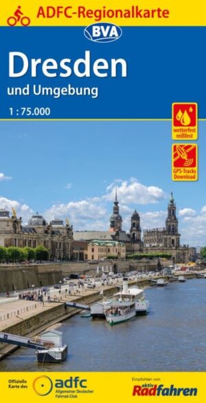 Dresden & omgeving | fietskaart 1:75.000 * 9783870737504  ADFC / BVA ADFC Regionalkarte  Fietskaarten Sächsische Schweiz, Elbsandsteingebirge, Erzgebirge