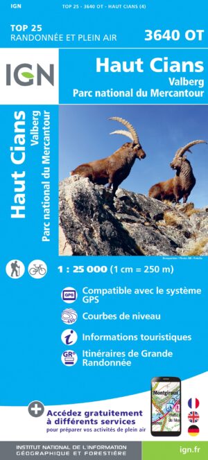 wandelkaart 3640OT Valberg, Haut Cians 1:25.000 9782758543350  IGN IGN 25 Franse Alpen/ zuidhelft  Wandelkaarten Mercantour, Alpes-Maritimes