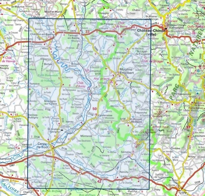 SB-2725 Moulins-Engilbert, Cercy-la Tour | wandelkaart 1:25.000 9782758537298 IGN IGN 25 Bourgogne & Morvan Wandelkaarten Morvan SB-2725 Moulins-Engilbert, Cercy-la Tour | wandelkaart 1:25.000 9782758537298 IGN IGN 25 Bourgogne & Morvan Wandelkaarten Morvan