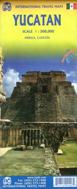 ITM Mexico: Yucatan  | landkaart, autokaart 1:500.000 9781771299206  International Travel Maps   Landkaarten en wegenkaarten Yucatan, Guatemala, Belize