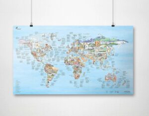 Climbing World Map re-writable CLIMMPRW  Awesome Maps   Klimmen-bergsport, Wandkaarten Wereld als geheel