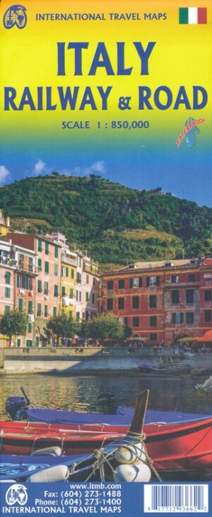 ITM Italy Ralway & Road Map | wegen- en spoorwegenkaart Italië 1:850.000 9781771293662  International Travel Maps   Landkaarten en wegenkaarten, Treingidsen en verhalen Italië