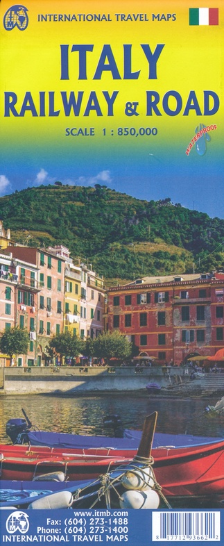 ITM Italy Ralway & Road Map | wegen- en spoorwegenkaart Italië 1:850.000 9781771293662 International Travel Maps Landkaarten en wegenkaarten, Treingidsen en verhalen Italië ITM Italy Ralway & Road Map | wegen- en spoorwegenkaart Italië 1:850.000 9781771293662 International Travel Maps Landkaarten en wegenkaarten, Treingidsen en verhalen Italië