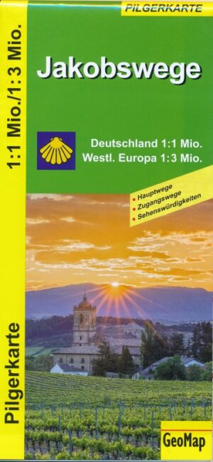 Jakobswege Übersichtskarte 9783959650175  GeoMap   Santiago de Compostela, Wandelkaarten Europa