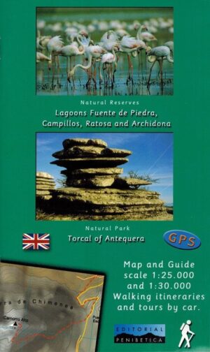 wandelkaart Lagoons Fuente de Piedra, Torcal of Antequera 9788493444921  Penibetica   Wandelkaarten Prov. Málaga & Granada, Grazalema, Sierra Nevada