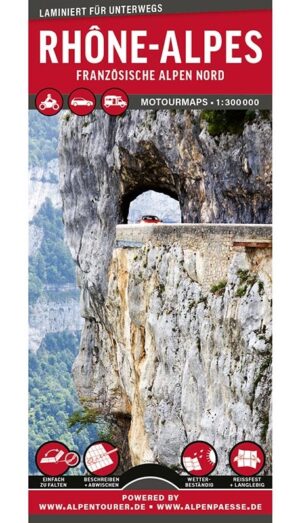 motortourkaart Rhône-Alpes 1:300.000 MoTourMap 9783939997634  Motourmedia MoTourMaps  Landkaarten en wegenkaarten, Motorsport Franse Alpen: noord