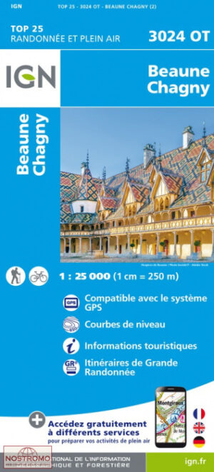 wandelkaart 3024OT Beaune 1:25.000 9782758551928  IGN IGN 25 Bourgogne & Morvan  Wandelkaarten Bourgogne