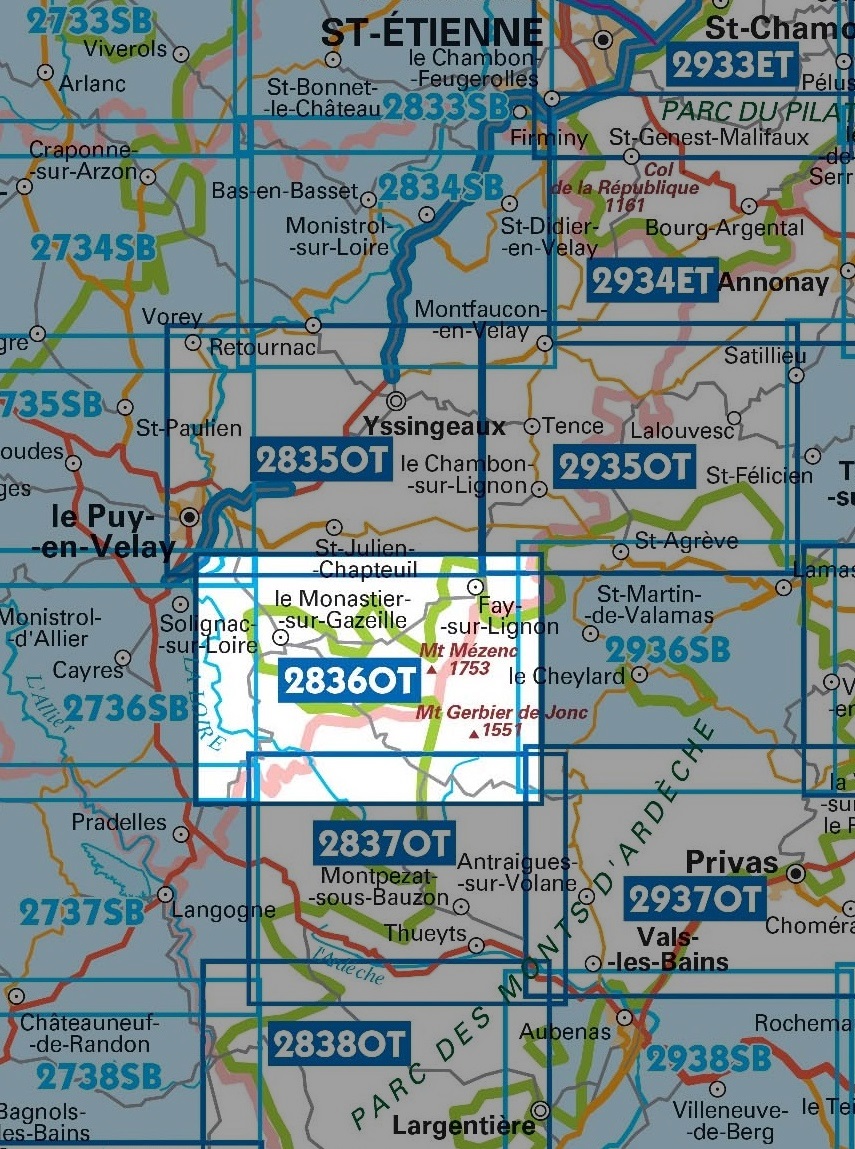 wandelkaart 2836OT Gerbier-de-Jonc, Vivarais 1:25.000 9782758545453 IGN IGN 25 Auvergne Wandelkaarten Auvergne wandelkaart 2836OT Gerbier-de-Jonc, Vivarais 1:25.000 9782758545453 IGN IGN 25 Auvergne Wandelkaarten Auvergne