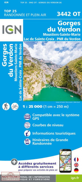 wandelkaart 3442OT Gorges du Verdon 1:25.000 9782758552369 IGN IGN 25 Franse Alpen/ zuidhelft Wandelkaarten Haute-Provence, Verdon, Var wandelkaart 3442OT Gorges du Verdon 1:25.000 9782758552369 IGN IGN 25 Franse Alpen/ zuidhelft Wandelkaarten Haute-Provence, Verdon, Var