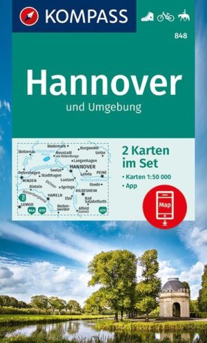 Kompass wandelkaart KP-848 Hannover, Weserbergland e.o. (met intekening E11) 9783991215639  Kompass Wandelkaarten Kompass Duitsland  Wandelkaarten Bremen, Ems, Weser, Hannover & overig Niedersachsen