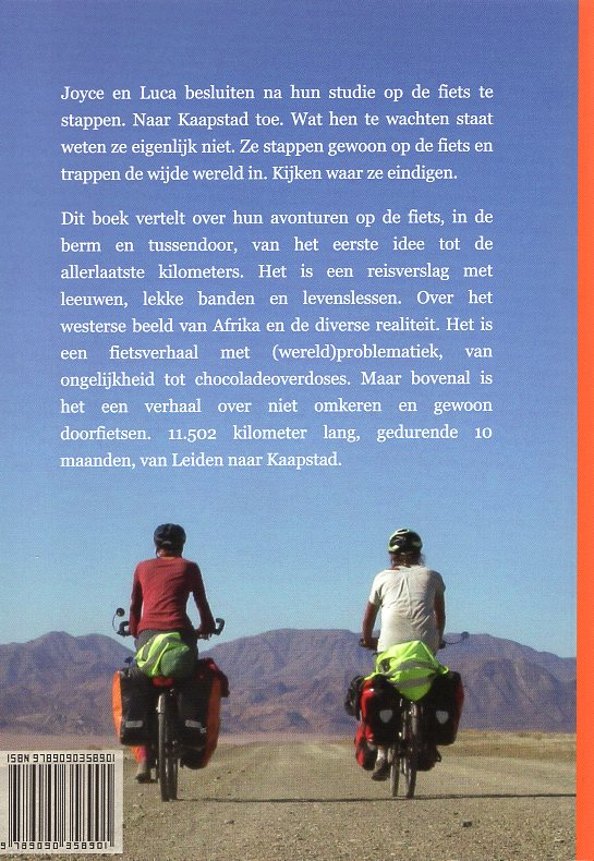 Op de fiets naar Kaapstad | een fietsreisverhaal van Joyce van der Lans en Luca de Munk 9789090358901 Joyce van der Lans en Luca de Munk Fietsverhaaltjes Fietsreisverhalen Afrika Op de fiets naar Kaapstad | een fietsreisverhaal van Joyce van der Lans en Luca de Munk 9789090358901 Joyce van der Lans en Luca de Munk Fietsverhaaltjes Fietsreisverhalen Afrika