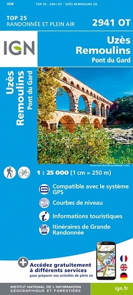 wandelkaart 2941OT Uzès, Remoulins, Pont du Gard 1:25.000 9782758545491 IGN IGN 25 Cevennen & Languedoc Wandelkaarten Cevennen, Languedoc wandelkaart 2941OT Uzès, Remoulins, Pont du Gard 1:25.000 9782758545491 IGN IGN 25 Cevennen & Languedoc Wandelkaarten Cevennen, Languedoc