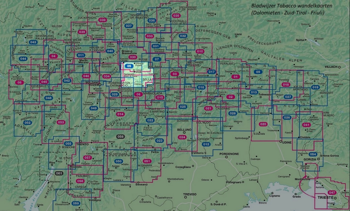 TAB-005 Val Gardena / Seiser Alm | Tabacco wandelkaart TAB-05 9788883151521 Tabacco Tabacco 1:25.000 Wandelkaarten Zuid-Tirol, Dolomieten TAB-005 Val Gardena / Seiser Alm | Tabacco wandelkaart TAB-05 9788883151521 Tabacco Tabacco 1:25.000 Wandelkaarten Zuid-Tirol, Dolomieten