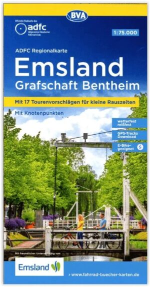 Emsland, Grafschaft Bentheim fietskaart 1:75.000 9783969901083  ADFC / BVA ADFC Regionalkarte  Fietskaarten Münsterland