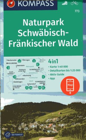 Kompass wandelkaart KP-773 NP Schwäbisch/Fränkischer Wald 9783991215769  Kompass Wandelkaarten Kompass Bodensee / Schw. Alb  Wandelkaarten Heidelberg, Kraichgau, Stuttgart, Neckar
